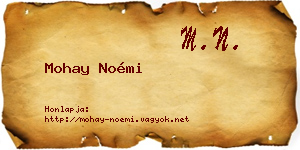 Mohay Noémi névjegykártya